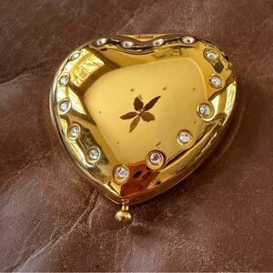 Beautiful heart shaped mirror and powder box